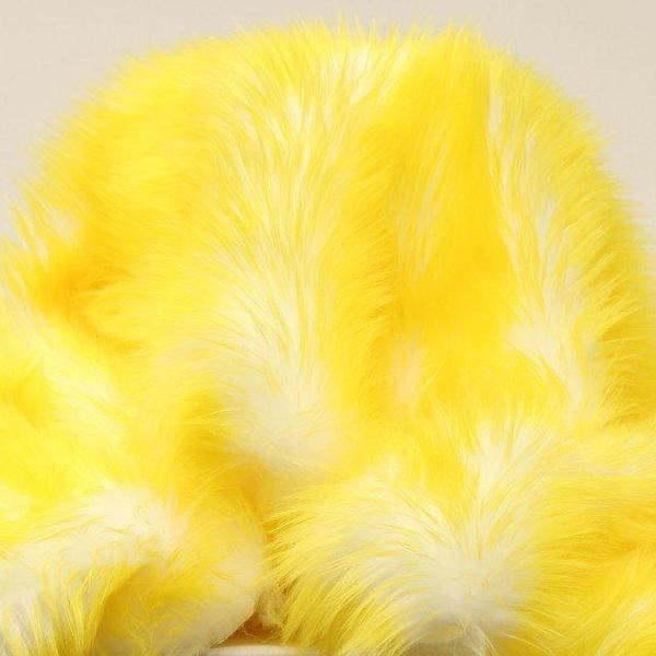Yellow Faux Fur Candy Shaggy Fabric Long Pile,