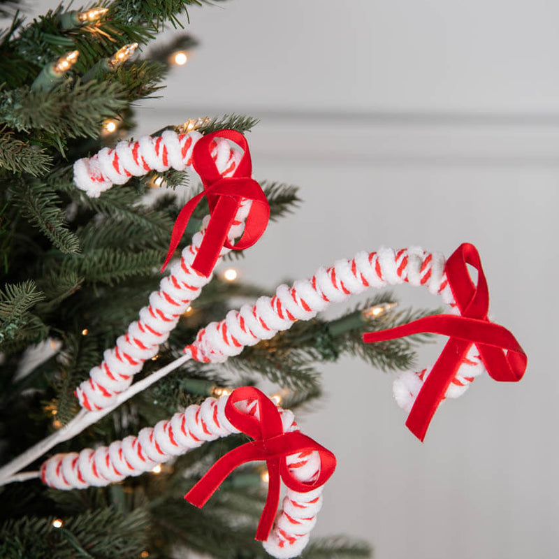 24” Candy Cane Spray with Bow