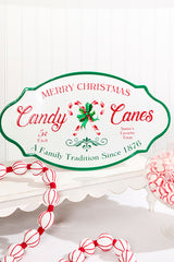18" x 10" Metal Candy Cane Sign