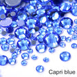 Small Bag Glue On Rhinestones Acrylic Fabric - Capri Blue AB, Flat Back, 2MM /6SS, 3MM /10SS, 4MM /16SS, 5MM /20SS, 6MM /30SS (Small Bag)