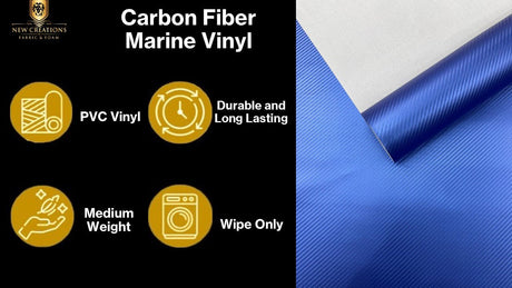 Carbon Fiber Marine Vinyl Fabric - Carbon Fiber Pattern, 54" Width (1 Yard)