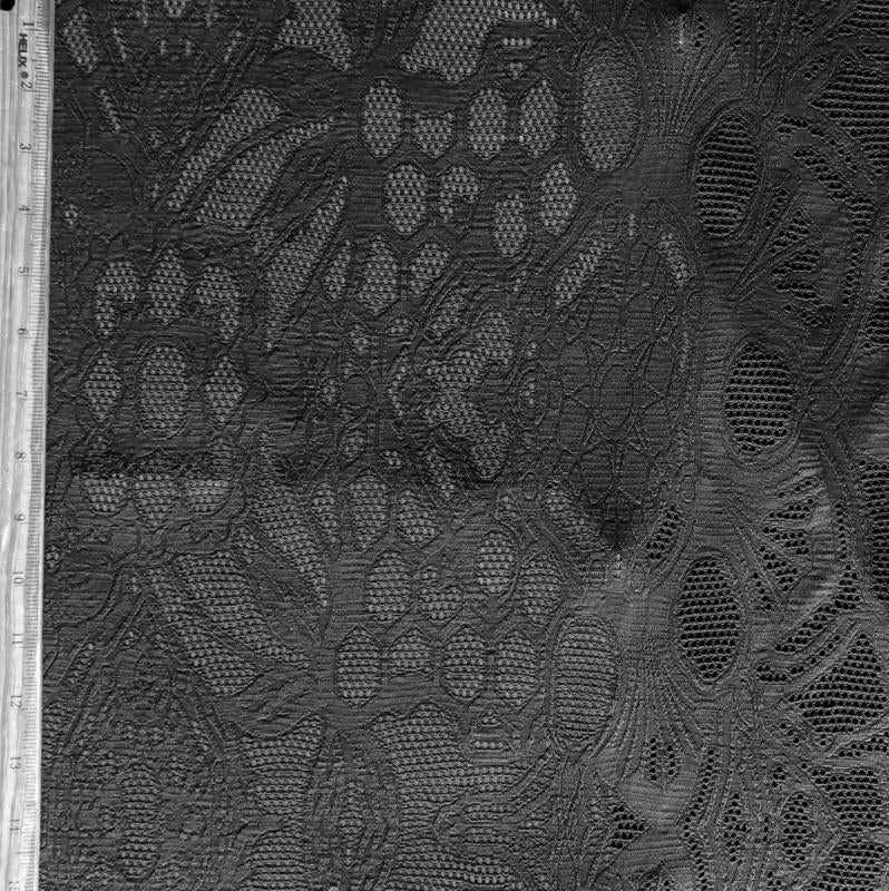 Poly Lycra Mesh Fabric Carbon Black Floral