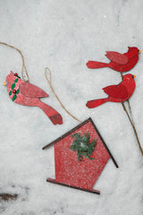 6.75” Frosted Birdhouse Ornament