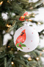 4” Glass Cardinal Sentiment Ball Ornament