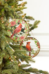 5" Cardinal Glass Disc Ornament Christmas Decor