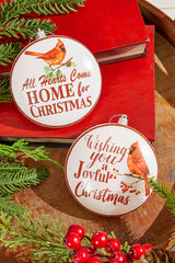 5" Plastic Cardinal Sentiment Disc Ornament