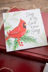 5" Flat Ornament with Cardinals and Sentiments