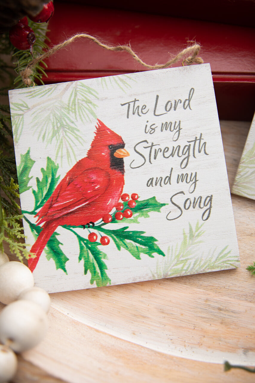 5" Flat Ornament with Cardinals and Sentiments