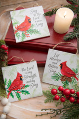 5" Flat Ornament with Cardinals and Sentiments