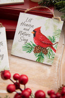 5 Inch Flat Ornament with Cardinals and Sentiments Decorative Christmas Hanging Ornament
