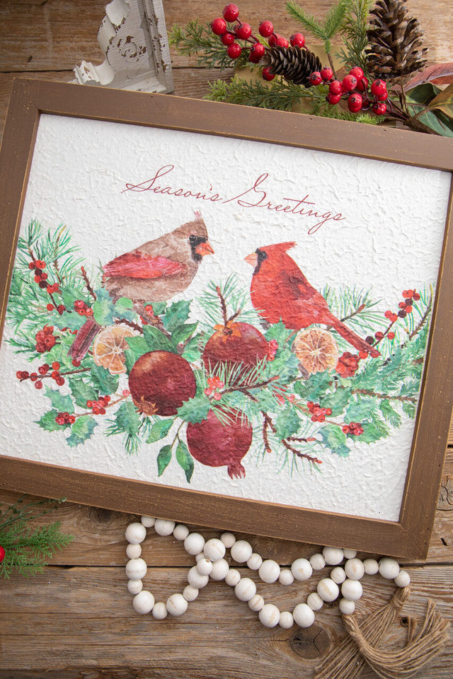 Cardinal Wall Decor 22 Inch Season’s Greetings Christmas