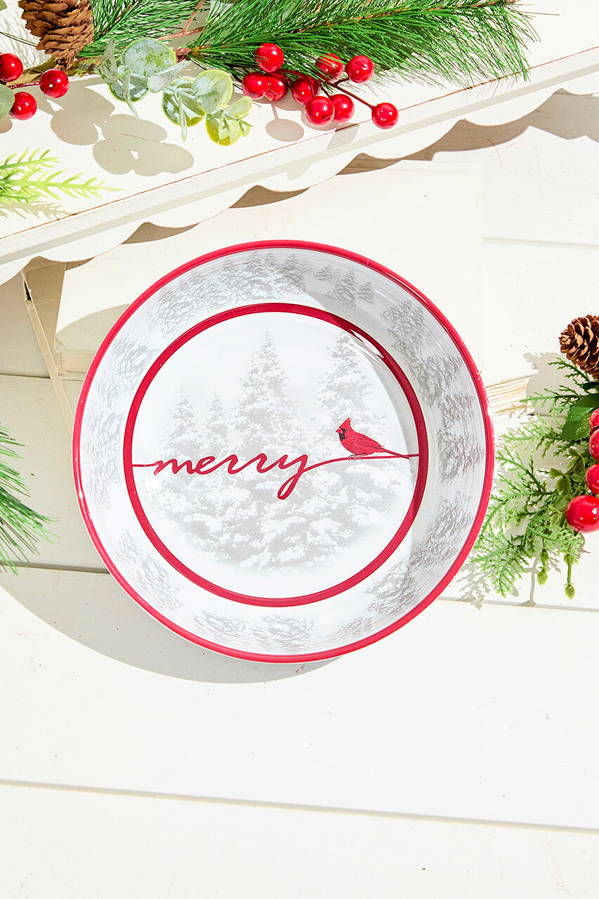 7.95" Melamine Cardinal Design Bowl