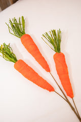 29" Velvet Carrot Spray – Whimsical Easter Decorative Accent