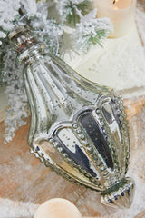 10 Inchi Cathedral Antique Mercury Glass Ornament Oversized Elegant Holiday Statement Décor