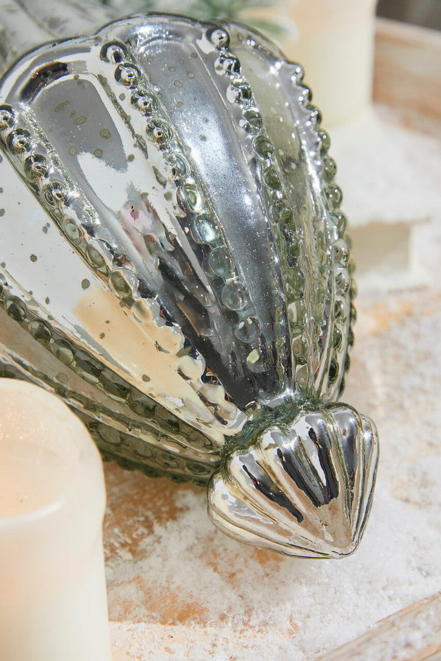 10 Inchi Cathedral Antique Mercury Glass Ornament Oversized Elegant Holiday Statement Décor
