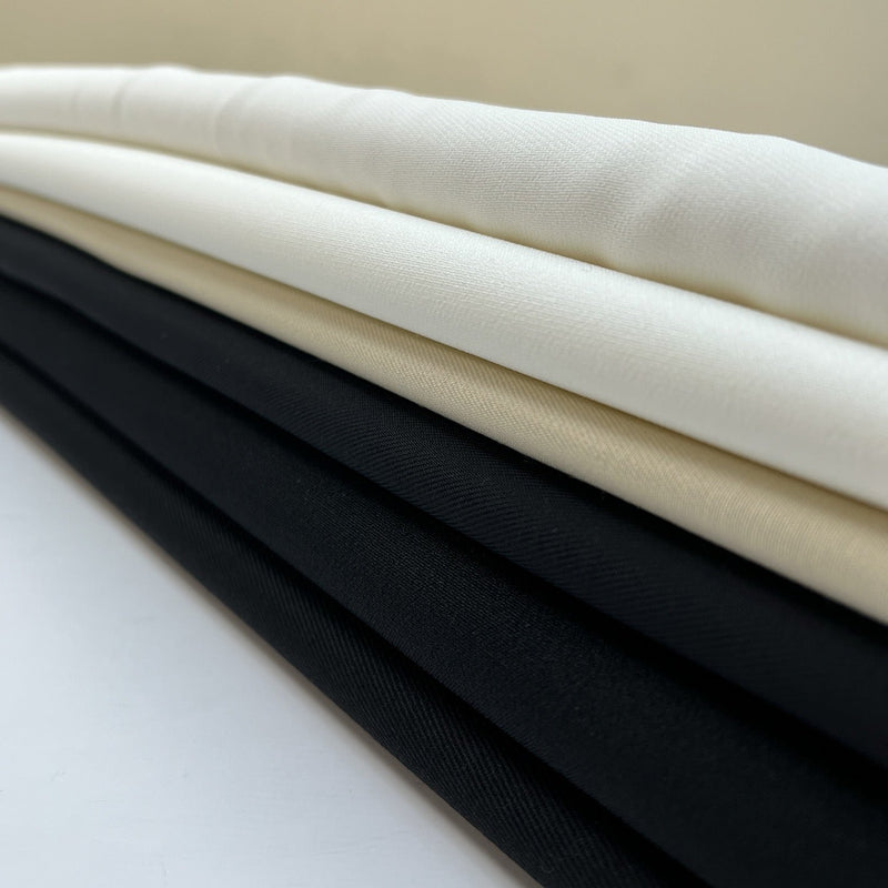 Cotton Blend Woven Fabric Beige White
