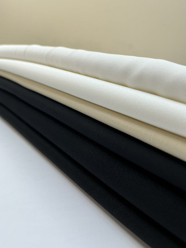 Cotton Blend Woven Fabric Beige White