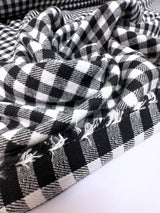 Cotton Flannel Checked Black White