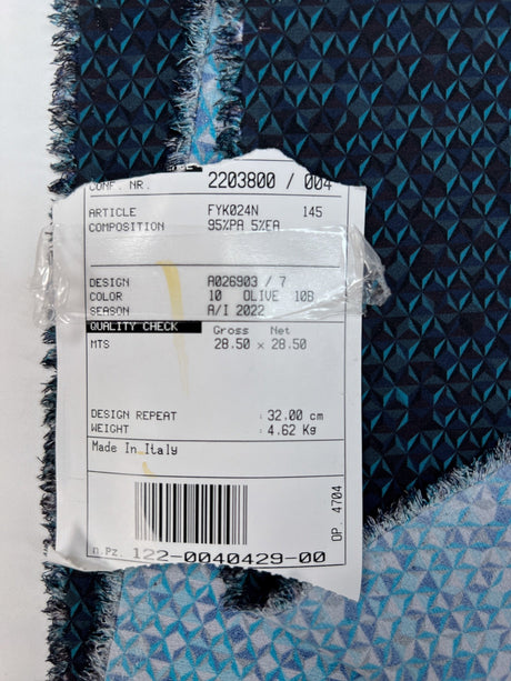 Polyamide Elastane Knit Printed Gray Blue