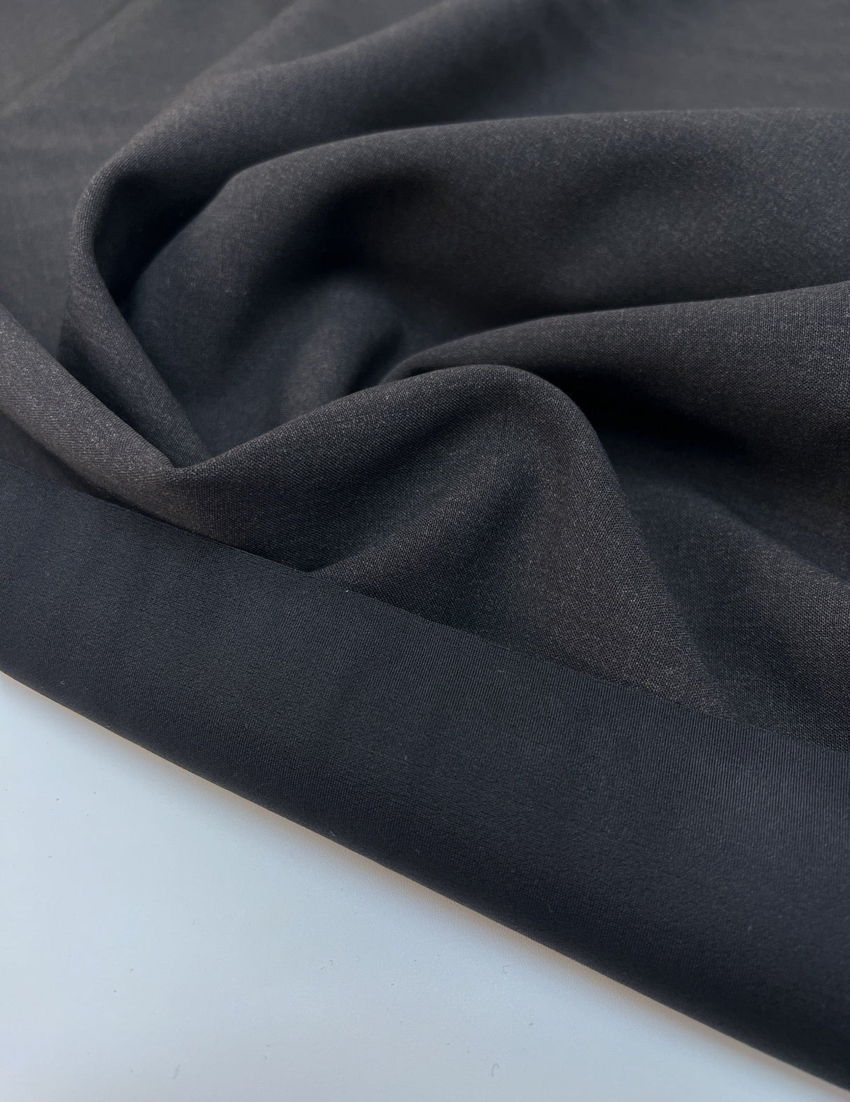 Wool Fused Fabric Melange Black