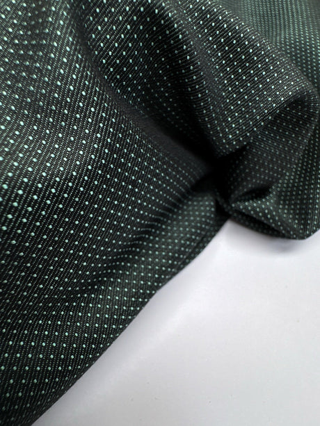 Jacquard Fabric Green Black Italian Polyester Polyamide 200 GSM