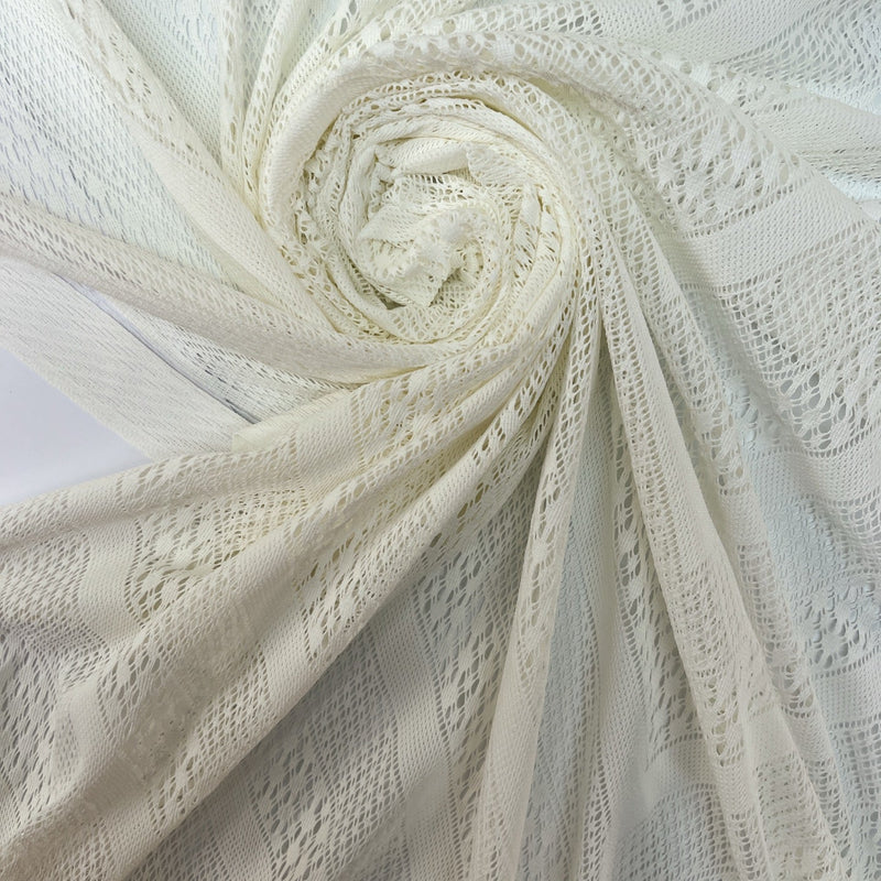 Polyamide Knitted Abstract White Fabric