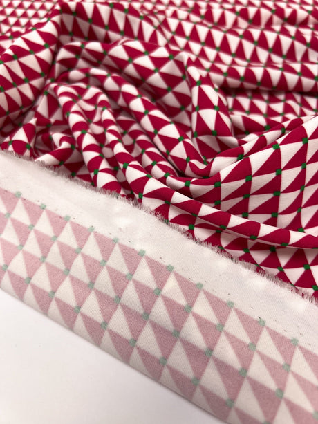 Polyester Elastane Knitted Fabric Printed Geometric