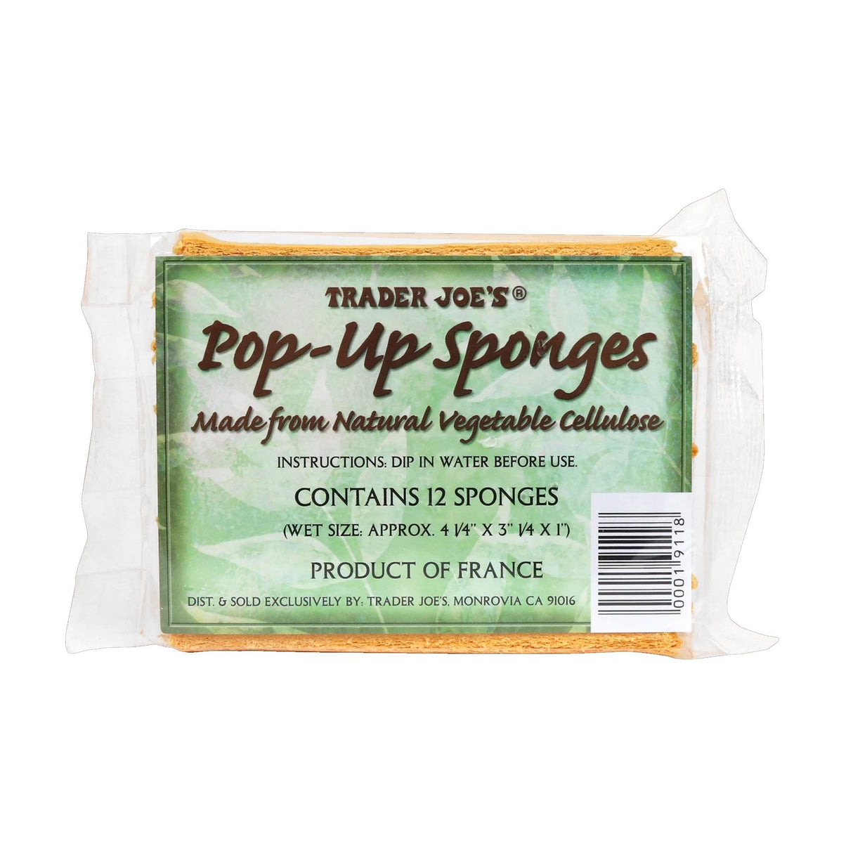 Trader Joe’s Pop-Up Sponges | made from Natural Vegetable Cellulose | 1 Each