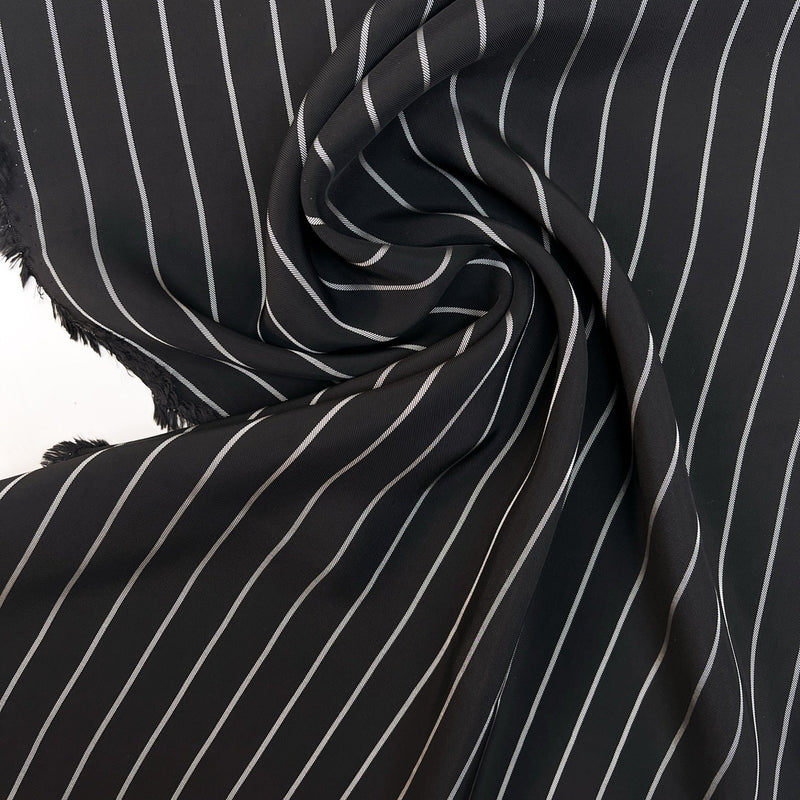 Viscose Twill Lining Black Striped