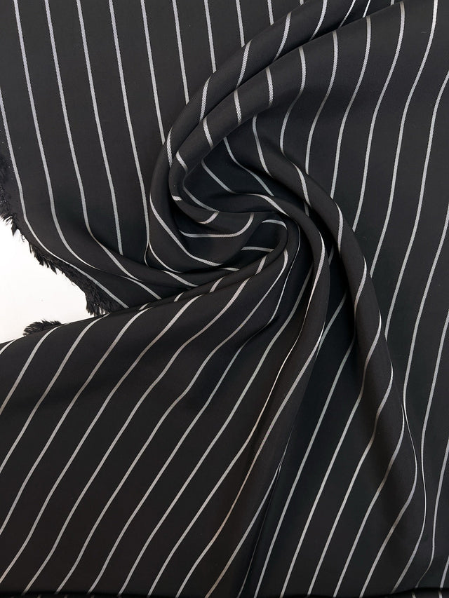 Viscose Twill Lining Black Striped