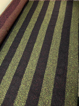 Bouclé Acrylic Blend Striped Red-Green Coat Fabric