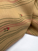 Printed Wool Fabric Brown Beige Stripes