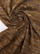 Italian Brown Striped Wool Fabric