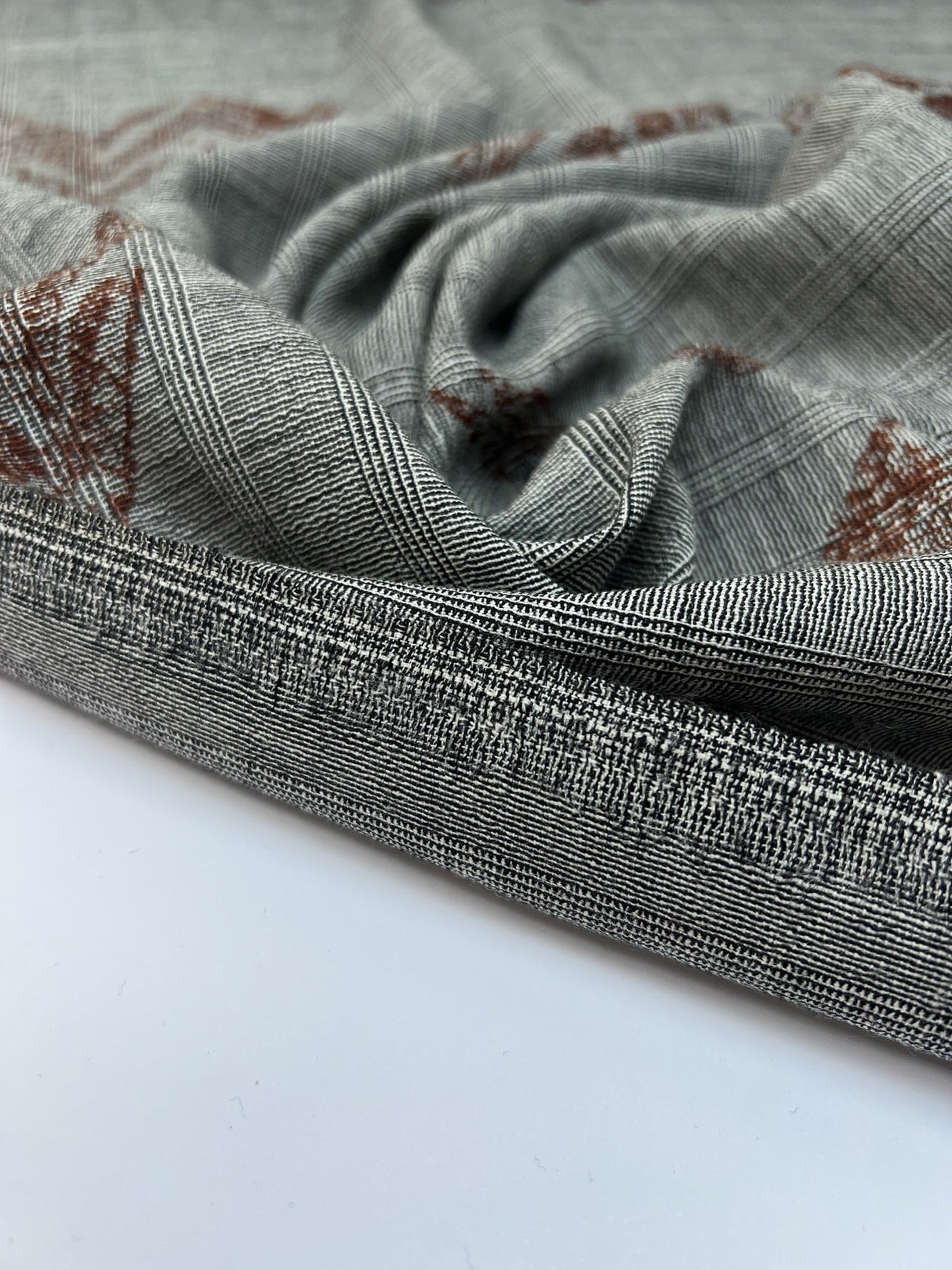 Wool Printed Abstract Striped Fabric