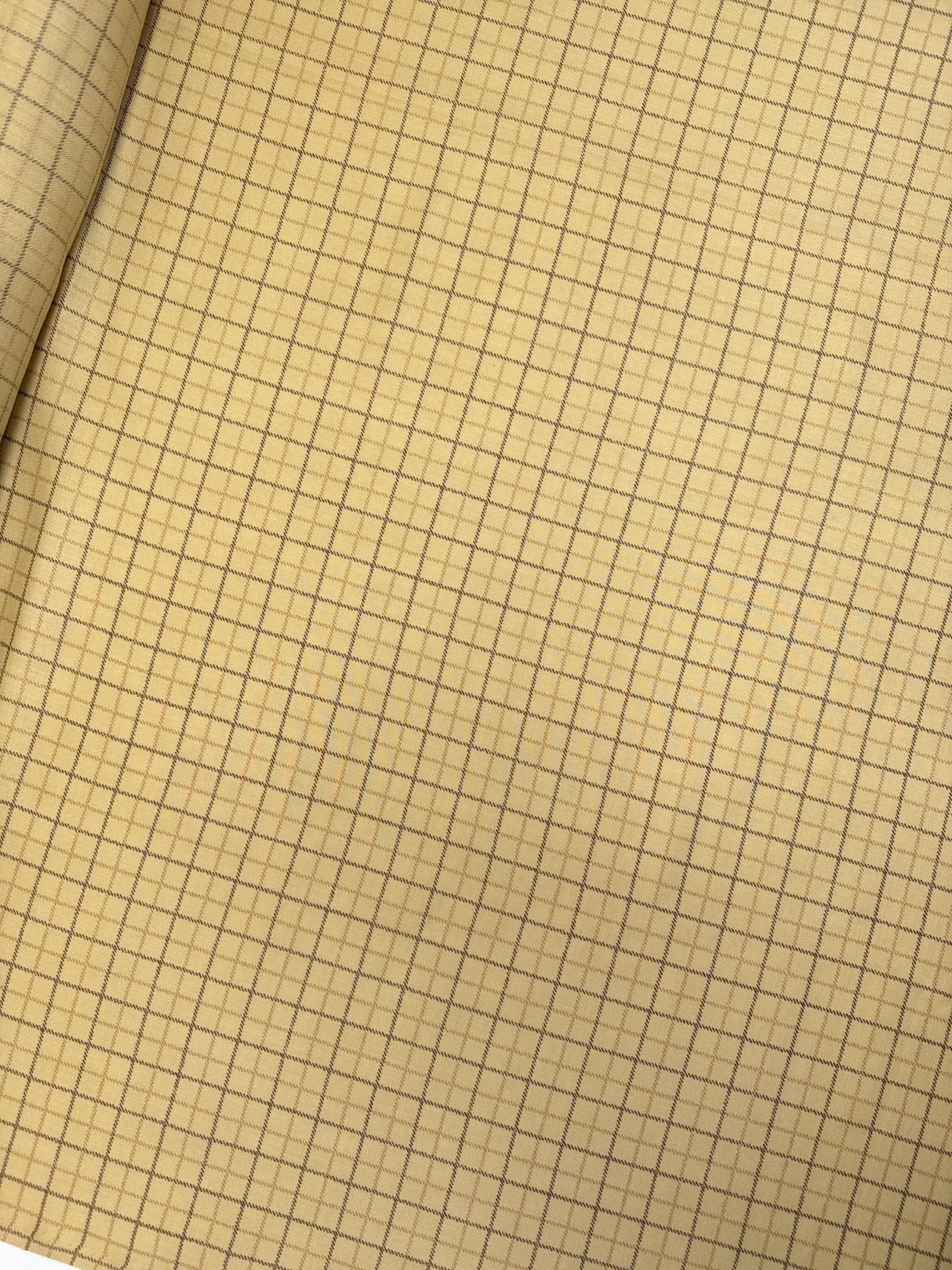 Acrylic Twill Checked Brown Beige Fabric
