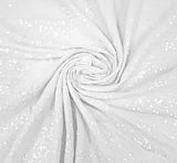 Sequin Spandex Rectangular Table Cover 8 Ft White