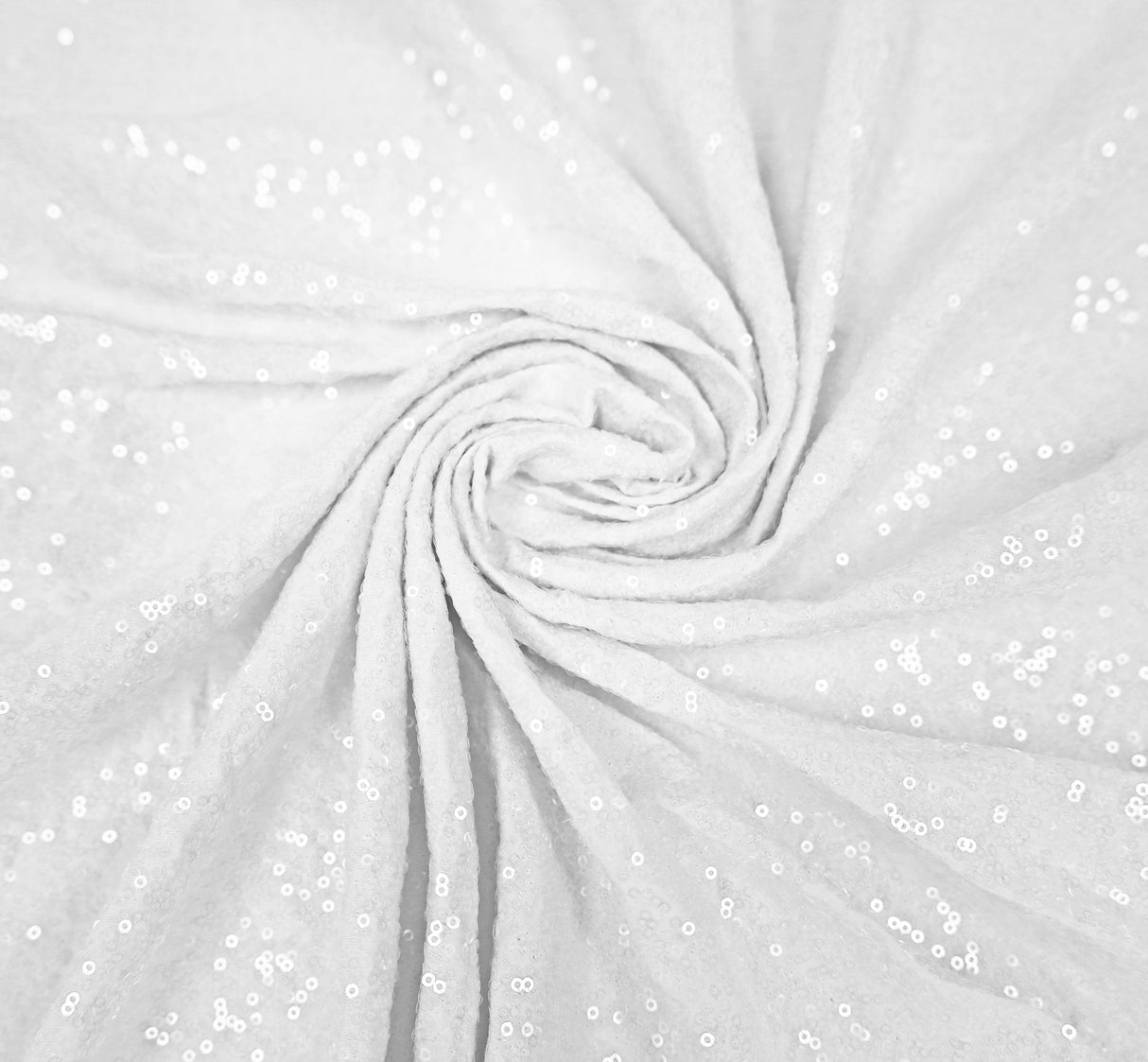 Rectangular Sequin Spandex Table Cover White