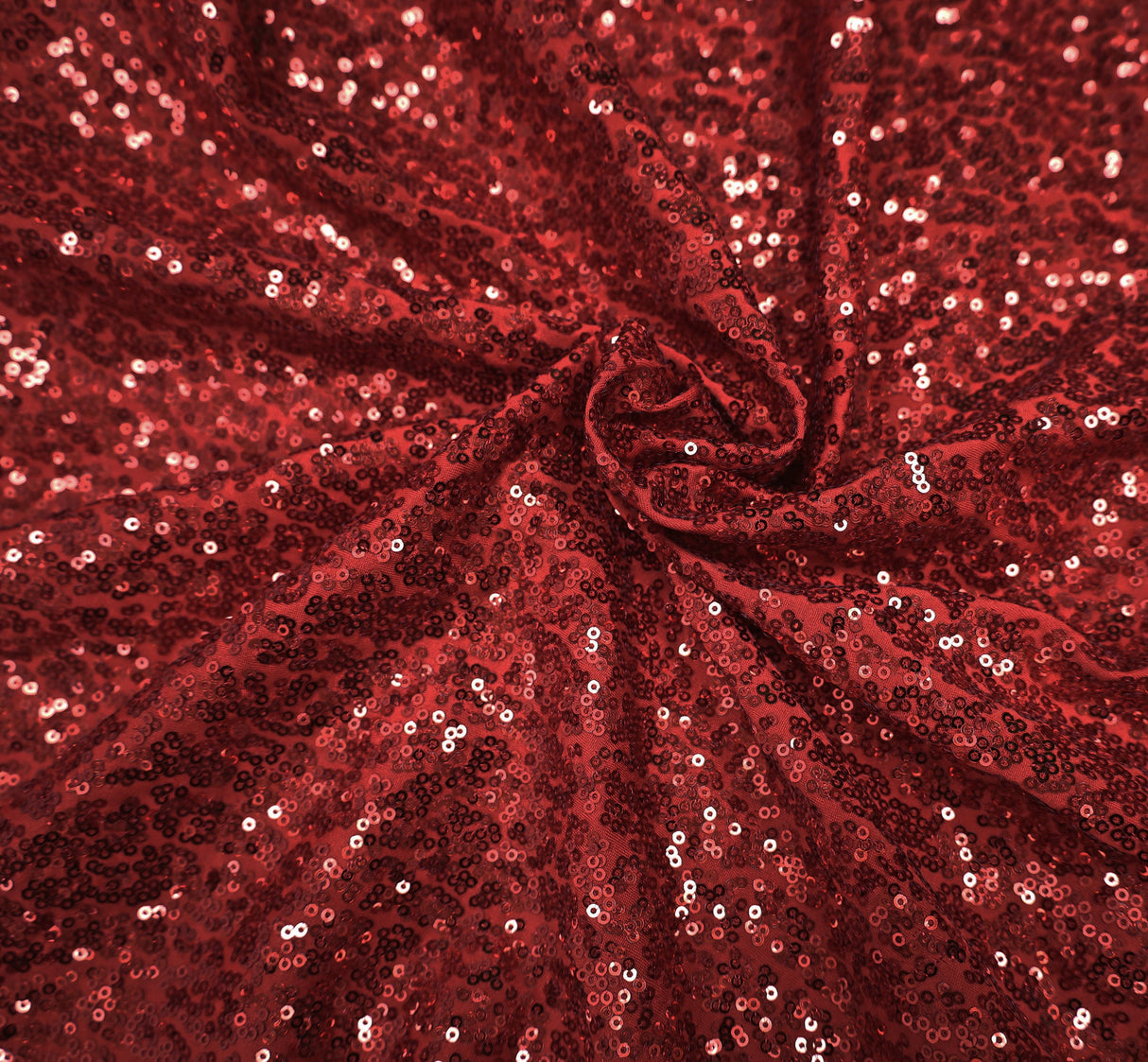 Rectangular Sequin Spandex Table Cover 8 Ft Apple Red