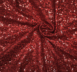 Rectangular Sequin Spandex Table Cover 8 Ft Apple Red