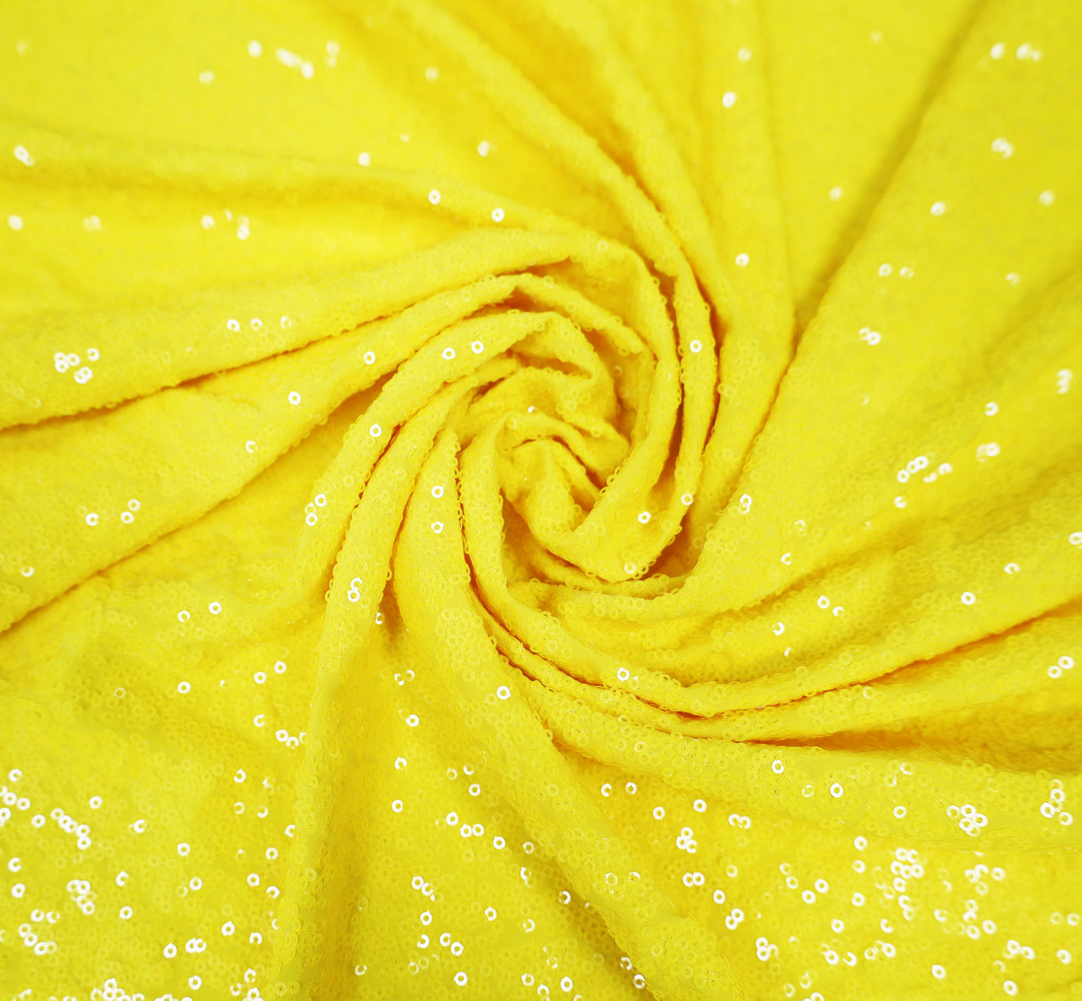 Sequin Spandex Rectangular Table Cover 8 Ft Canary Yellow