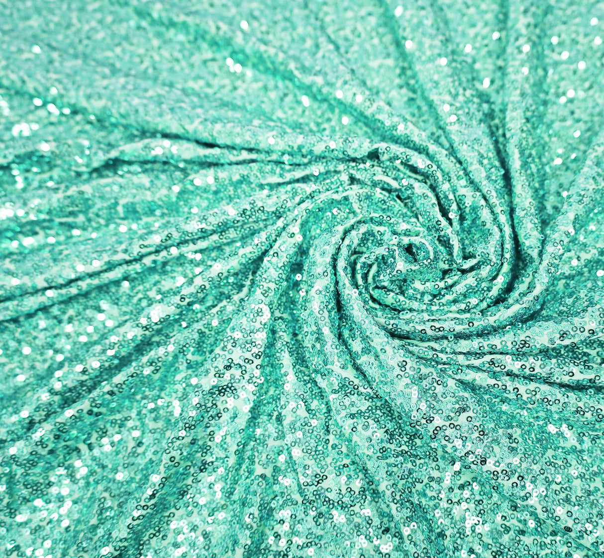Rectangular Sequin Spandex Table Cover 6 Ft Tiff Blue/Aqua Blue