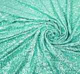 Rectangular Sequin Spandex Table Cover 6 Ft Tiff Blue/Aqua Blue