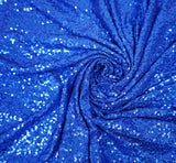 Rectangular Sequin Spandex Table Cover 8 Ft Royal Blue