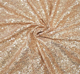 Sequin Spandex Rectangular Table Cover 8 Ft Champagne