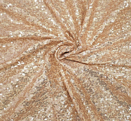 Sequin Spandex Rectangular Table Cover 8 Ft Champagne