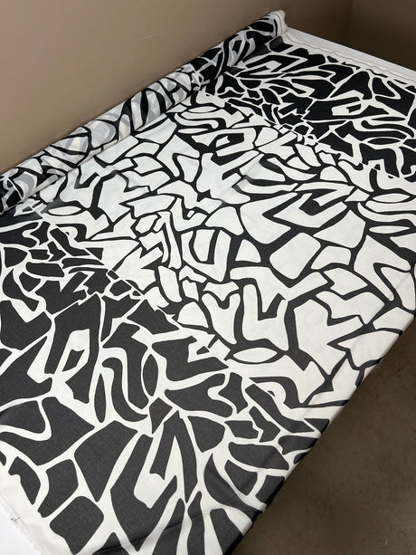 Polyester Chiffon Printed Black White