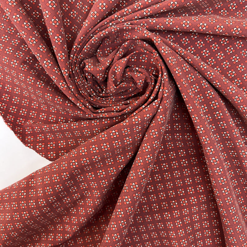 Printed Polyamide Fabric Brown Orange