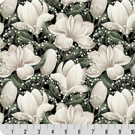 Minky Fabric Cloud Cuddle Natural Magnolias 58/60