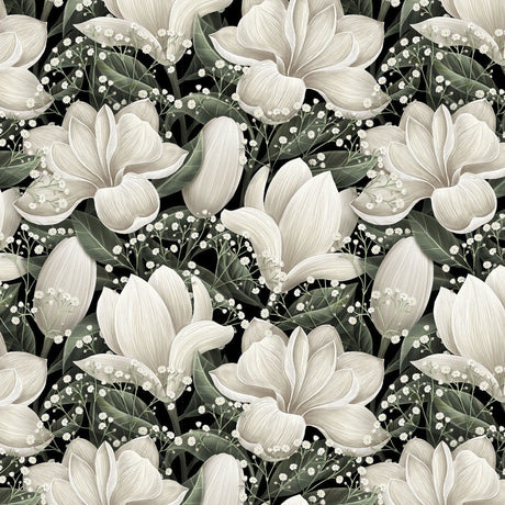 Minky Fabric Cloud Cuddle Natural Magnolias 58/60