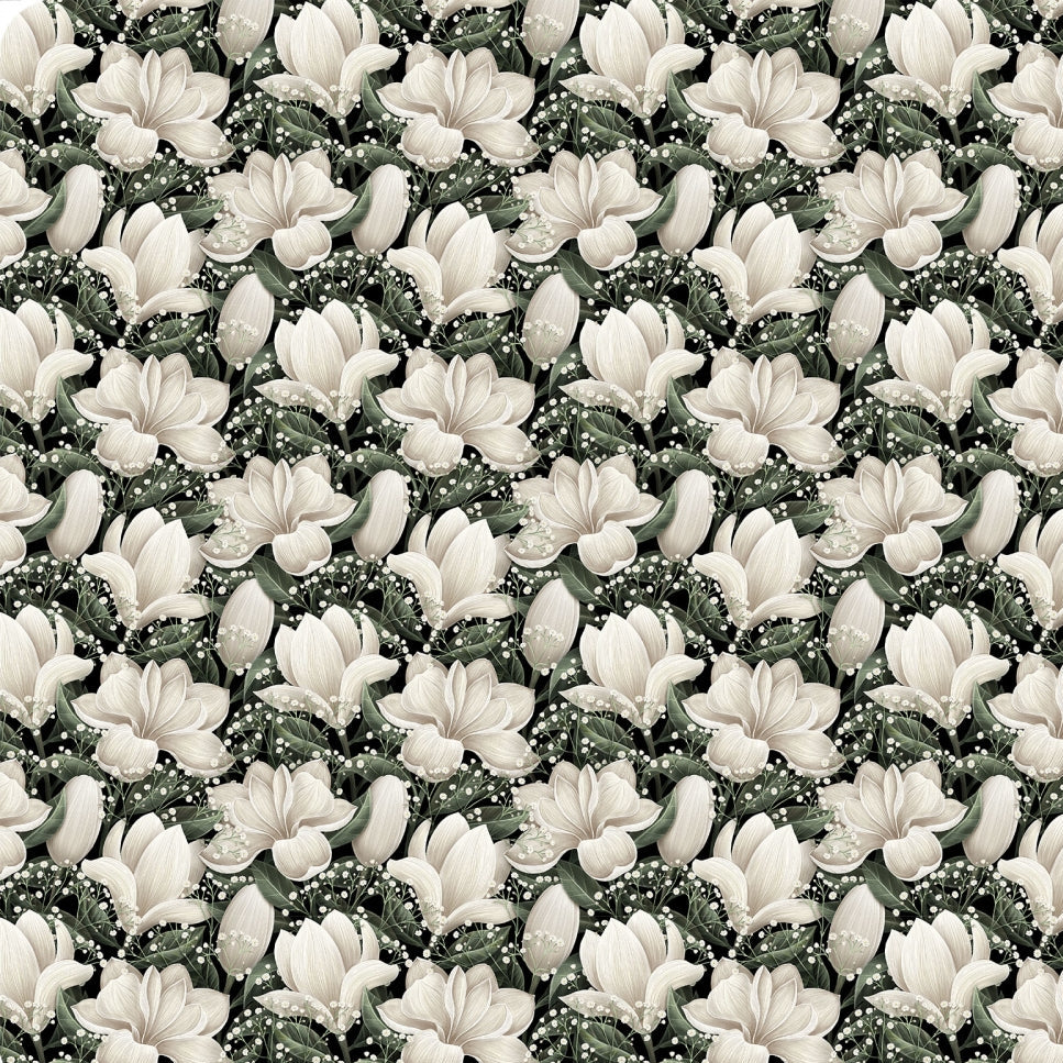 Minky Fabric Cloud Cuddle Natural Magnolias 58/60